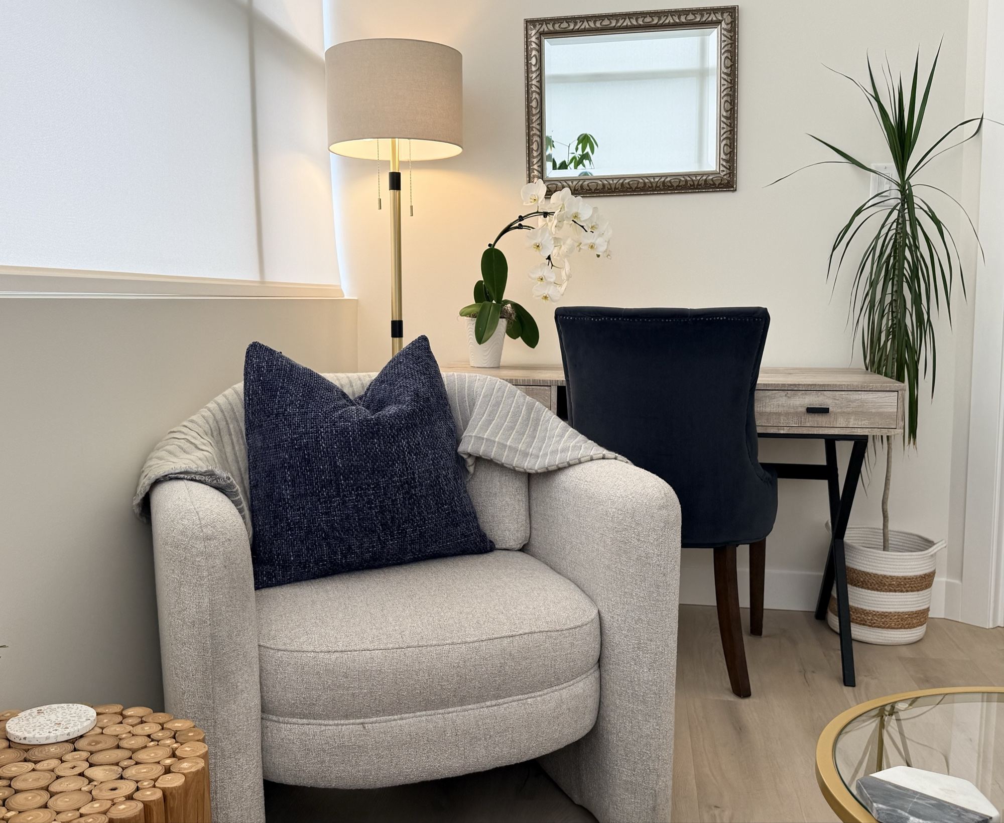 A cozy seating nook in the office